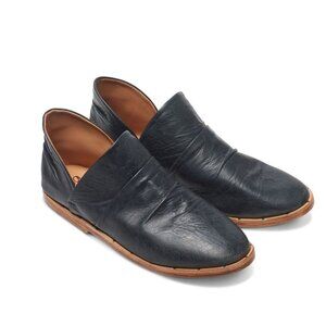 Beek Puffin Black Leather Flat Slip On Comfort Shoes Size 7